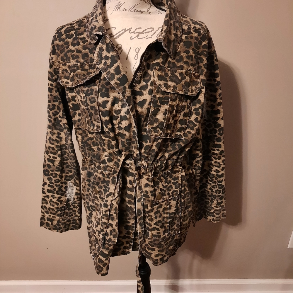 Distressed Leopard Jacket